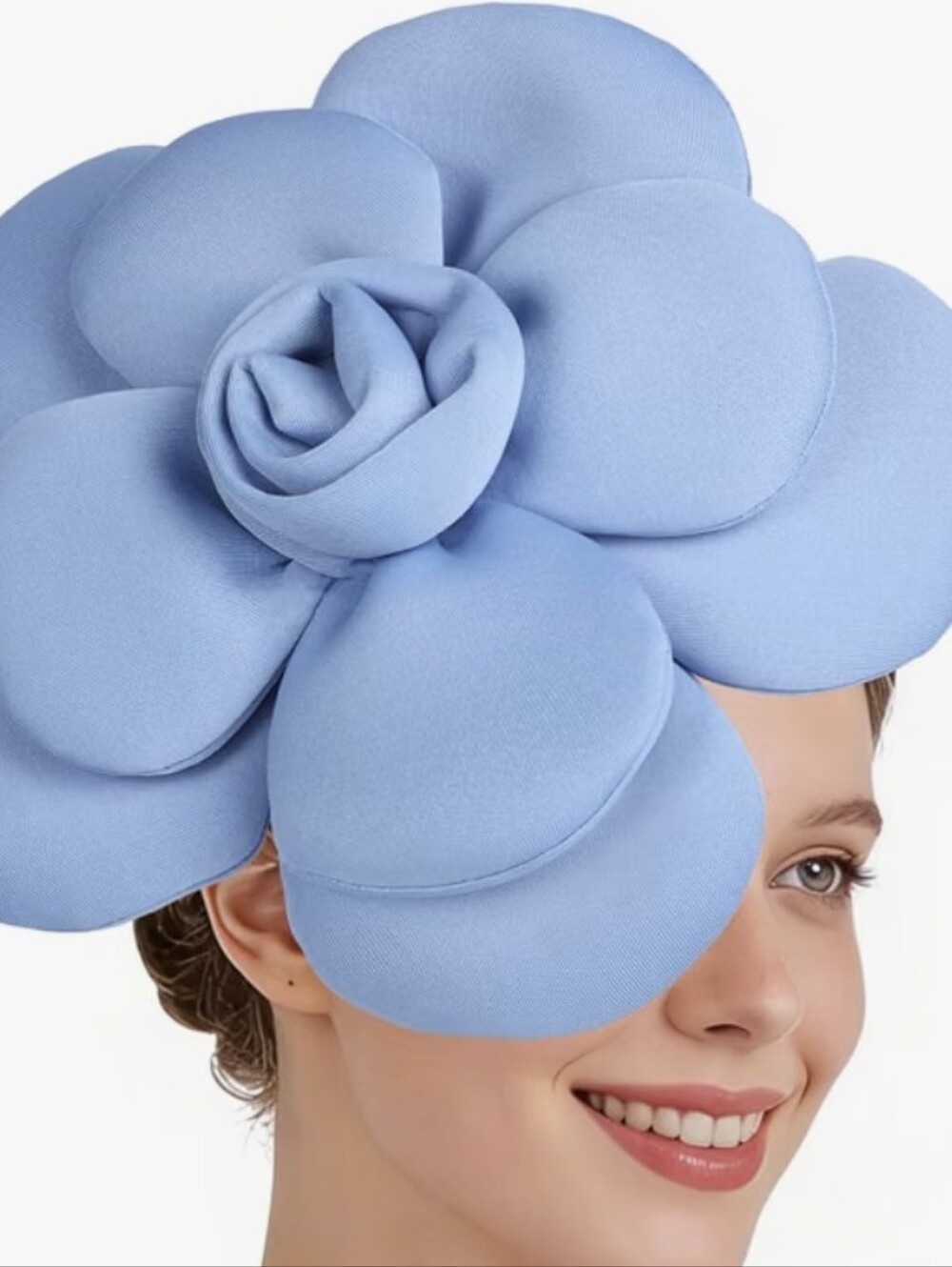Light Blue Rose Flower Fascinator Headpiece for Women